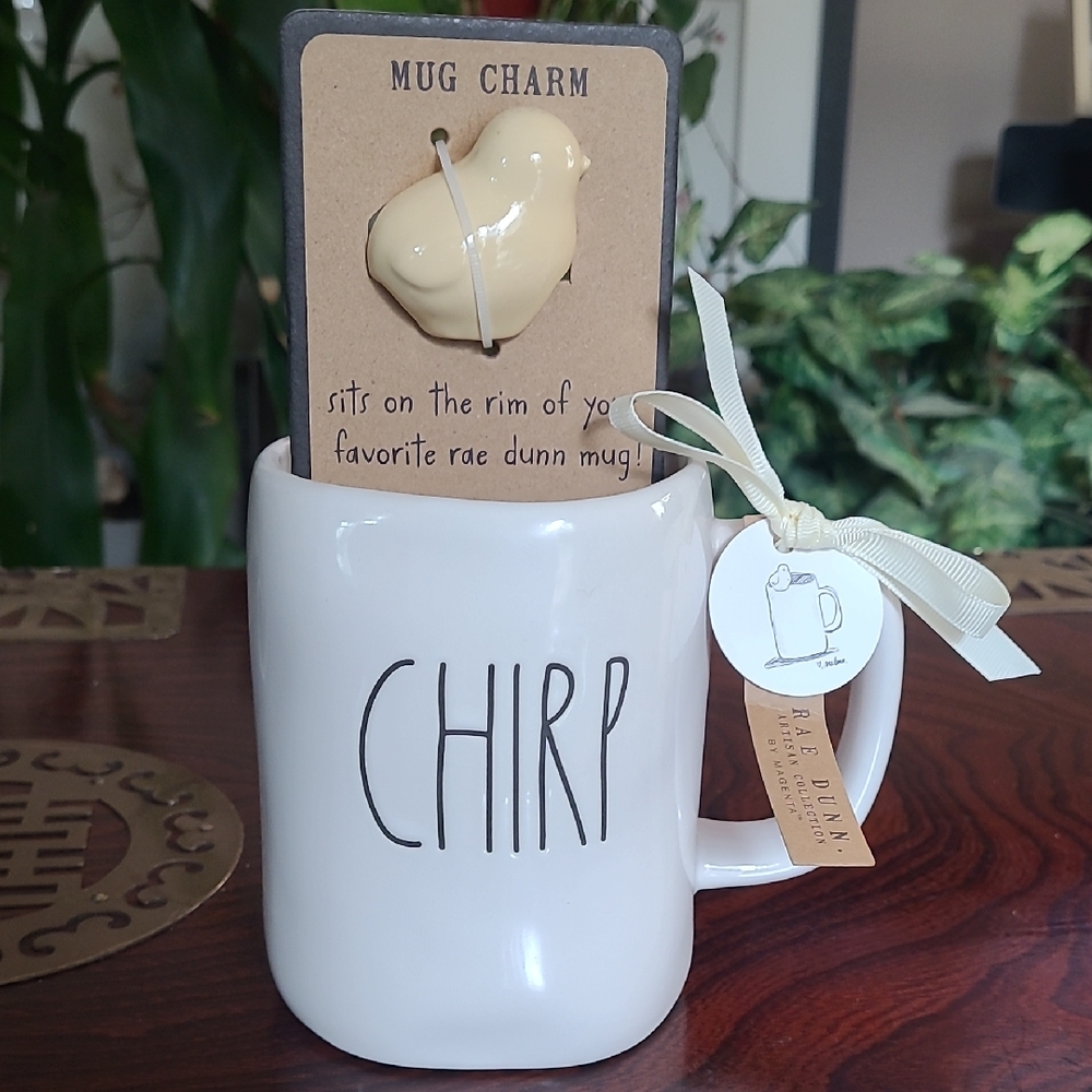 Rae Dunn Chirp Mug with Mug Charm